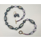 Necklace set | Contemporary artisan lampwork focal beads, grape chalcedony, amethyst, freshwater pearls