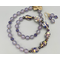 Necklace set | 1950s Japanese opalescent amethyst gold foil glass nuggets, chalcedony, crystal, freshwater pearls