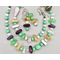 Necklace set | "Sea stone" pastel vintage glass beads, Bali silver focal