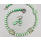Necklace set | Mint green and aventurine glass leaves, vintage mint rondelles, speckled green vintage glass beads