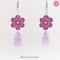 Purple Passionfruit Daisy Flower and Gummy Bear Earrings Dangle Drop Style