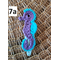 purple and blue 2 inch long handmade crochet seahorse barrette