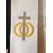 Wedding Officiant Stole with Cross and Rings, Silver and Gold wedding officiant clergy stole