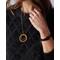 Madera Design Studio's Circles Necklace Versatile, bold, statement necklace. 18K gold plated hypoallergenic 24" chain. Wood and gold pendant
