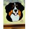 Bernese Mountain Dog Handmade Stained Glass Suncatcher.