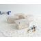 Photo shows four tiny silver hinge-lid trinket boxes with choice of 4mm gemstone cabochon