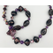 Necklace set | Aubergine, purple, violet, dark molasses mid-century and contemporary glass beads with amethyst rounds