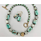 Necklace set | Raku, moonstone, jade beads — a pale green water garden palette