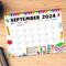 Back to School September 2024 Printable Calendar