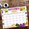 School Themed September 2024 Printable Calendar