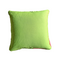 Featuring a hidden side zipper, this hand-sewn, removable pillow cover is backed in bright lime green cotton canvas.