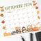 September 2024 Calendar Featuring Fall Animals