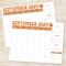 Printable September 2024 Simple Minimalist Retro Design Calendar Planner