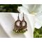 Peridot crystal earrings with antique copper hoops