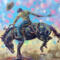 Cowboy on Bucking Horse Original Chris Wakefield Mixed Media Painting on Canvas "Unhinged"