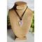 Opalite and Copper Wire Wrapped Arrowhead Pendant on Bust