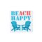 Beach Happy Summer Sign with adirondack chairs.