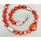 Necklace set | Orange is the new black — fabulous vintage Japanese and European orange/white/clear glass beads