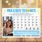 Church Charity Fundraising Calendar Printable
