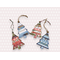 4 decoupage wood tree shape christmas ornaments covered in holiday cardstock