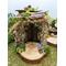 Handmade Natural Wood Fairy House, Fairy House, Woodland Fairy House, enchanting wood home, handmade wood fairy dwelling with flowers 