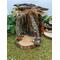 Handmade Natural Wood Fairy House, Fairy House, Woodland Fairy House, enchanting wood home, handmade wood fairy dwelling with flowers 