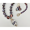 Necklace set | Contemporary lampwork pendant, stunning Japanese lampwork rounds, violet vintage glass beads, amethyst