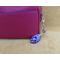 Purple Agate Slice Key Chain with frog and crystals