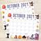 Whimsical October 2024 Halloween Calendar Template