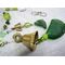 Green bead and natural sea glass wind chime