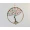 6 inch gold hoop tree of life wire sculpture copper and green wire with Swarovski crystal beads handmade by RainbowMaille