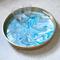 18 Round Gold Leaf Serving Tray with Handles