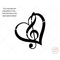 image of music heart reusable stencil