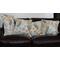 Rectangular 16" x 26" throw pillow cover for couch or sofa made in beige floral print linen.