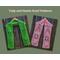 Displays for the Tulip Crochet Scarf pattern and the Hearts Crochet Scarf pattern.