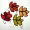 Mini maple leaves 4 Color Set (top l-r): Autumn flame, orange, yellow and red.
