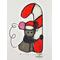 Christmas Mouse on a light box- light on.