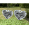 Zebra Striped White Heart Earrings Dangle Drop Style hand made by Bel Creative Arts