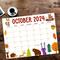 Fall October Animal Calendar