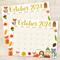 October Fall Animals Calendar