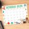 Fall Colors Cute Animal Calendar