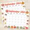 Retro Groovy September 2024 Printable Calendar Cute Theme