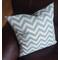 Beige & blue chevron print throw accent pillow covers 20" x 20" square handmade.