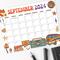 Cute Retro September 2024 Calendar Groovy Design