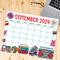 Groovy September 2024 Printable Calendar Retro Theme