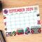 Groovy September 2024 Printable Calendar Retro Theme