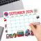 Groovy September 2024 Printable Calendar Retro Theme