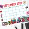 Groovy September 2024 Printable Calendar Retro Theme