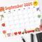 September 2024 Cute Retro Groovy Calendar Printable