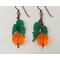 Pumpkin earrings with vintage orange beads